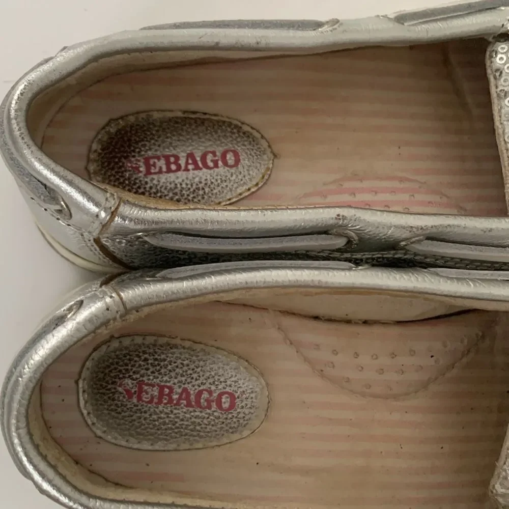Sebago Silver Embellished Sequins Shoes Size 8 - Picture 5 of 12